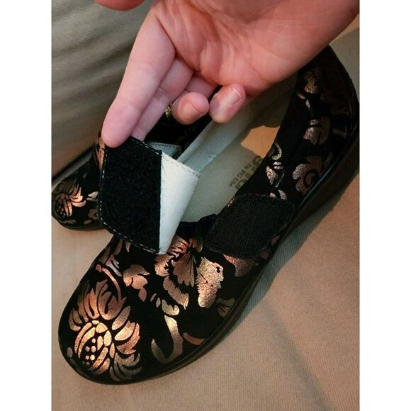 Alegria Lauryn Leather Metallic Floral Comfort Clogs LAU-557 Womens 36 US 6-6.5 - Picture 6 of 9